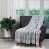 Homeroots 52 x 70 x 1 in. Gray & White Stars Knitted Throw Blanket 383184